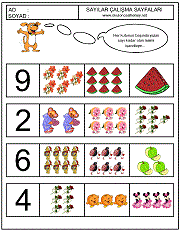 okul öncesi çocuklar için sayı çalışmaları